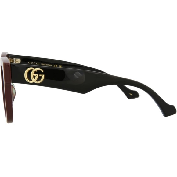 BNIB Gucci Rectangle 52mm Frame Sunglasses GG0998S Burgundy - Picture 3 of 6